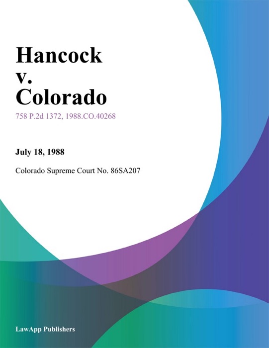Hancock V. Colorado