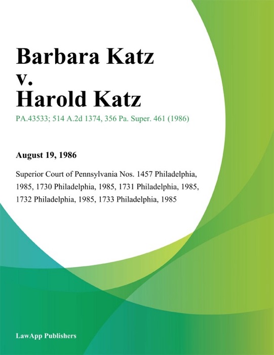 Barbara Katz v. Harold Katz