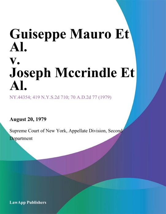Guiseppe Mauro Et Al. v. Joseph Mccrindle Et Al.