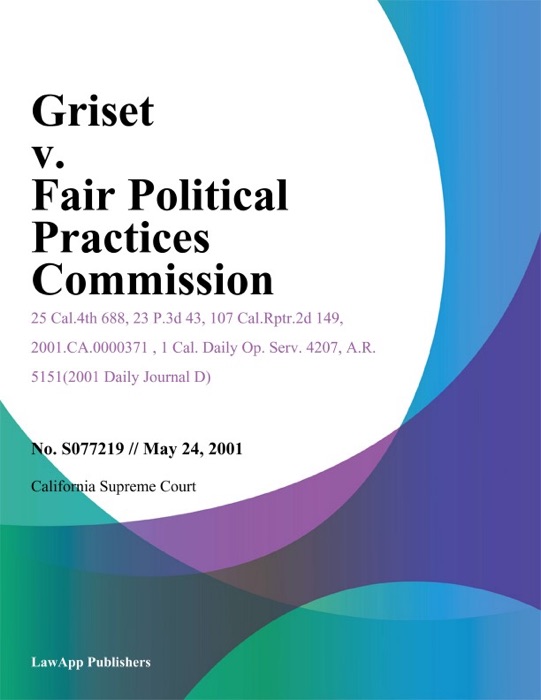 Griset V. Fair Political Practices Commission