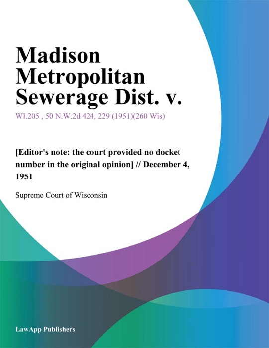 Madison Metropolitan Sewerage Dist. V.