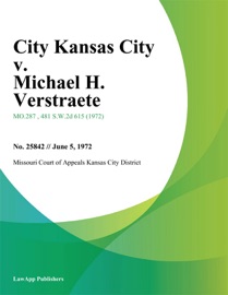 Book's Cover ofCity Kansas City v. Michael H. Verstraete