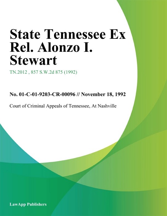 State Tennessee Ex Rel. Alonzo I. Stewart