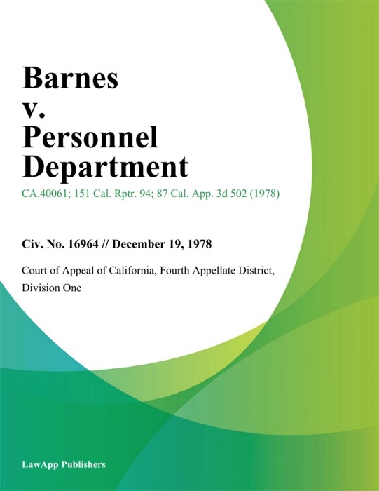 Barnes v. Personnel Department