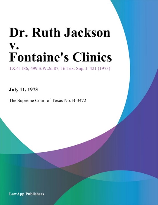 Dr. Ruth Jackson v. Fontaines Clinics