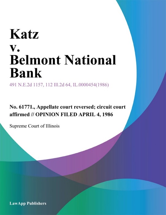 Katz v. Belmont National Bank