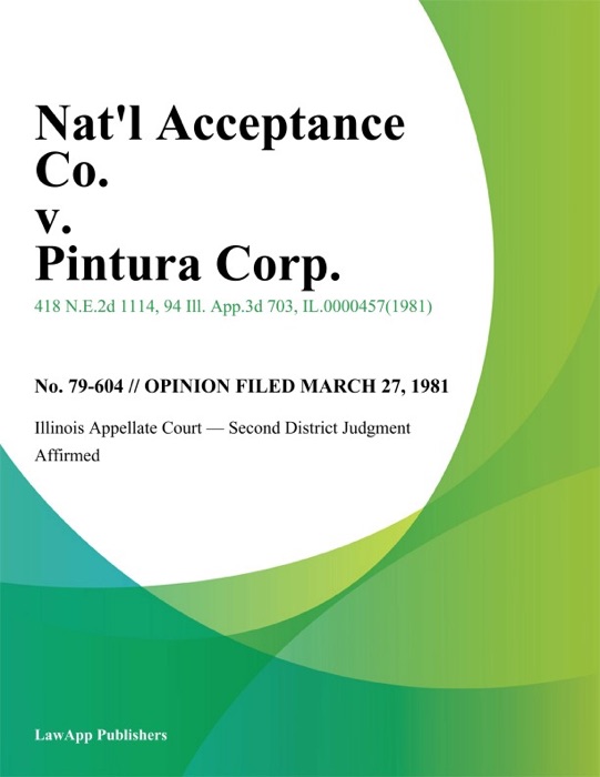 Natl Acceptance Co. v. Pintura Corp.