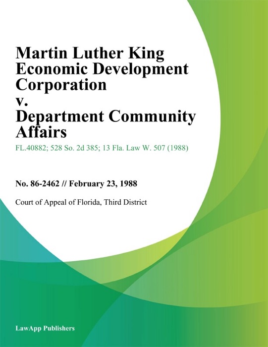 Martin Luther King Economic Development Corporation v. Department Community Affairs