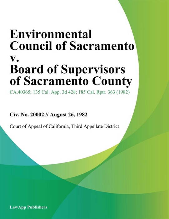 Environmental Council of Sacramento v. Board of Supervisors of Sacramento County