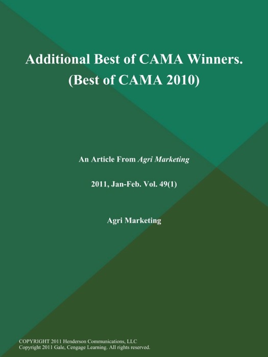 Additional Best of CAMA Winners (Best of CAMA 2010)