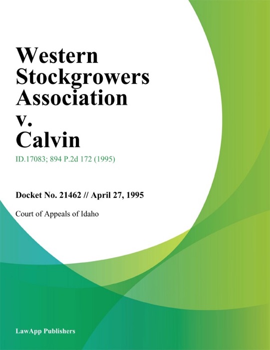 Western Stockgrowers Association v. Calvin