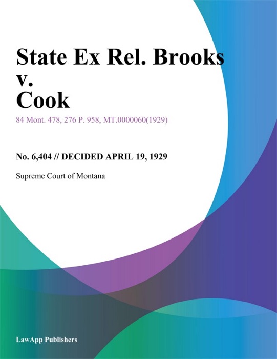 State Ex Rel. Brooks v. Cook