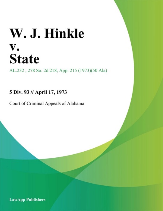 W. J. Hinkle v. State