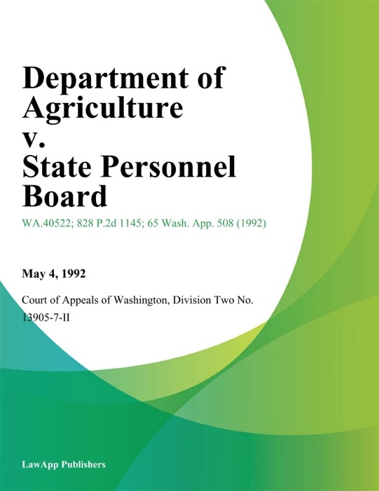 Department Of Agriculture V. State Personnel Board