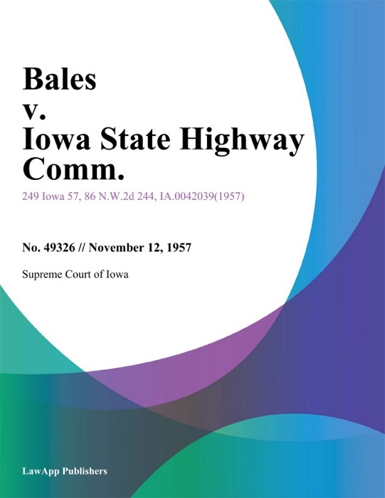 Bales v. Iowa State Highway Comm.