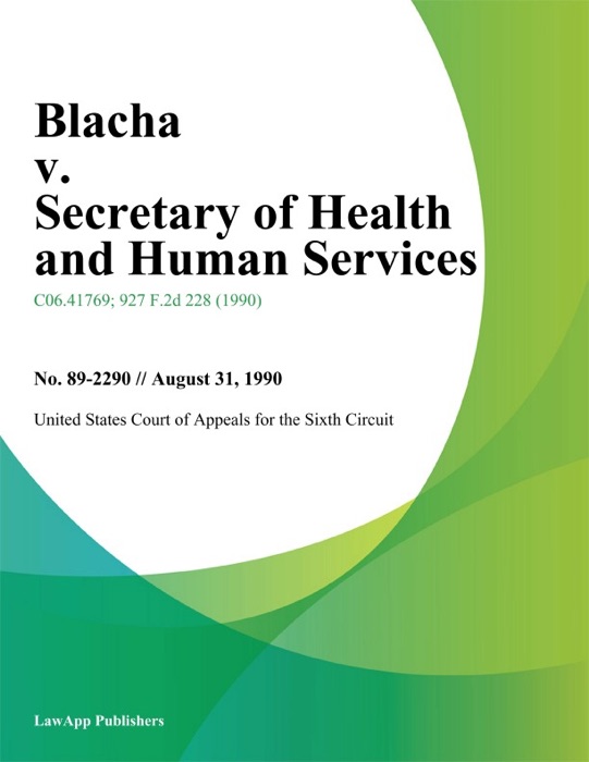 Blacha v. Secretary of Health And Human Services