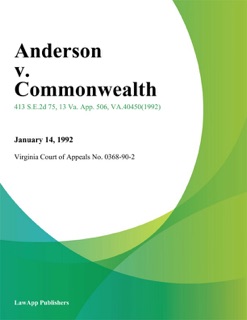 Anderson v. Commonwealth by Virginia Court of Appeals