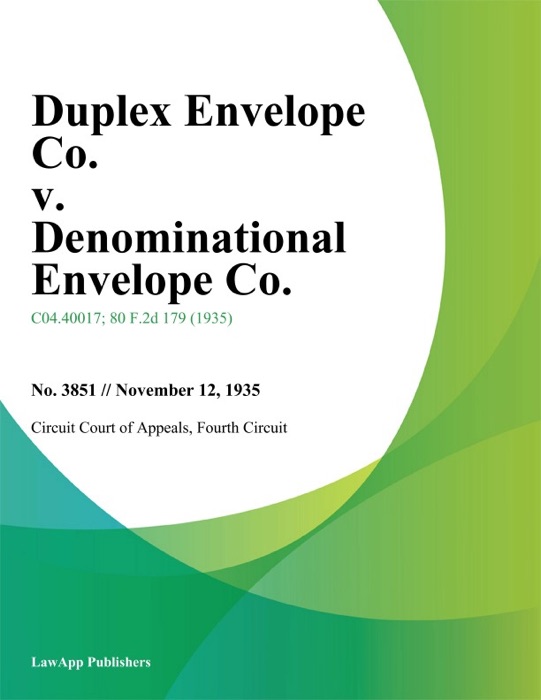 Duplex Envelope Co. v. Denominational Envelope Co.