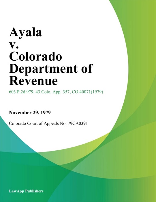 Ayala v. Colorado Department of Revenue