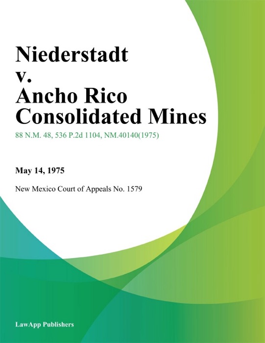 Niederstadt V. Ancho Rico Consolidated Mines