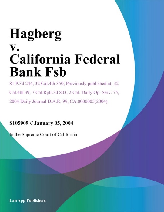 Hagberg V. California Federal Bank Fsb