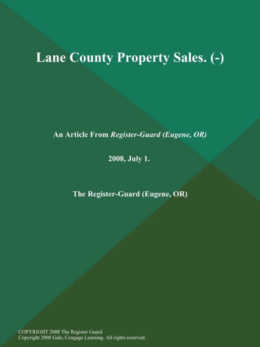 Lane County Property Sales (-)