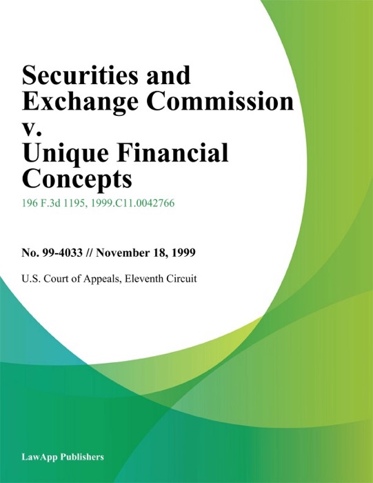 Securities And Exchange Commission V. Unique Financial Concepts