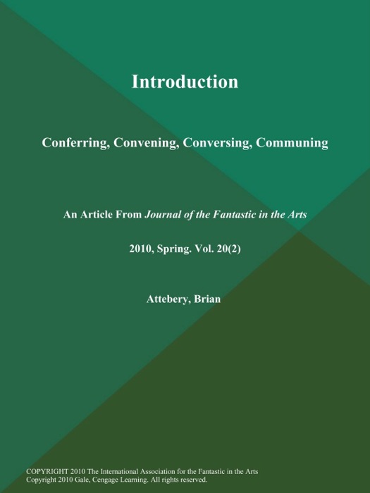 Introduction: Conferring, Convening, Conversing, Communing