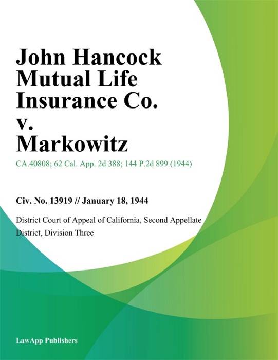 John Hancock Mutual Life Insurance Co. v. Markowitz
