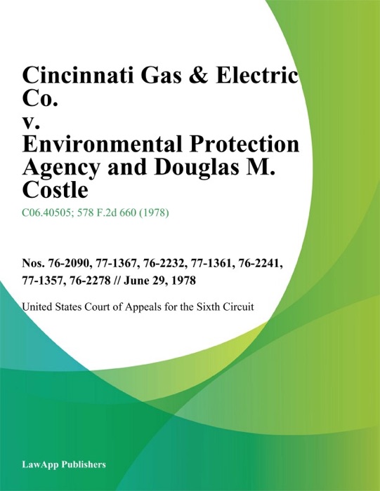 Cincinnati Gas & Electric Co. V. Environmental Protection Agency And Douglas M. Costle