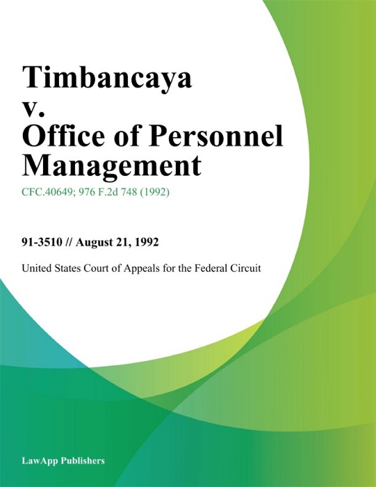Timbancaya v. office of Personnel Management