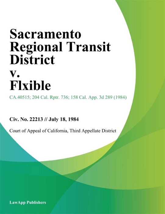 Sacramento Regional Transit District v. Flxible