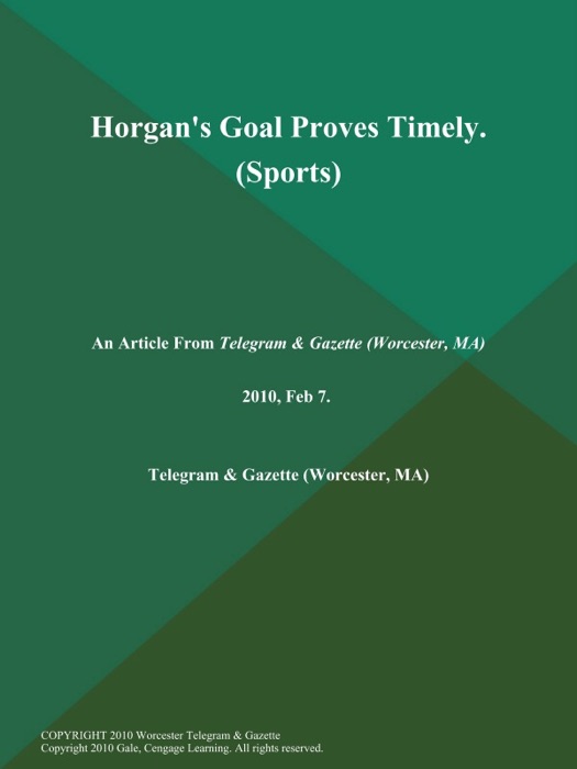 Horgan's Goal Proves Timely (Sports)