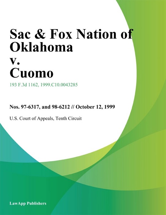Sac & Fox Nation Of Oklahoma V. Cuomo