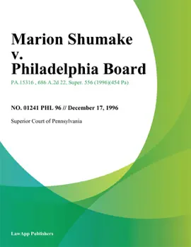 Marion Shumake v. Philadelphia Board