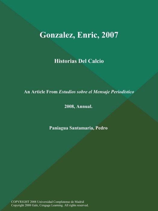 Gonzalez, Enric, 2007: Historias Del Calcio