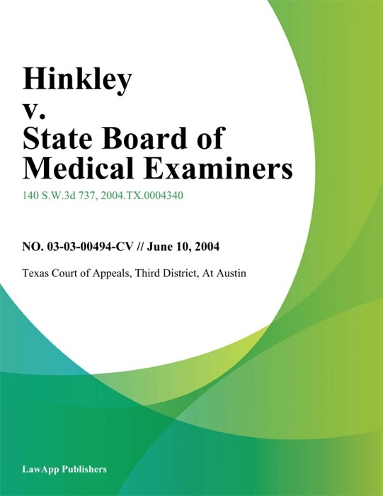 Hinkley V. State Board Of Medical Examiners