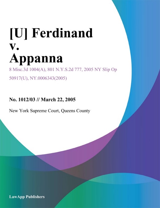 Ferdinand v. Appanna