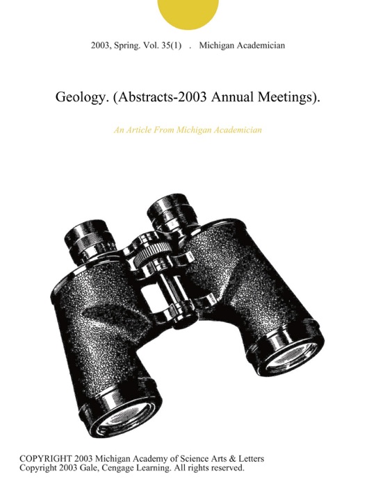 Geology. (Abstracts-2003 Annual Meetings).