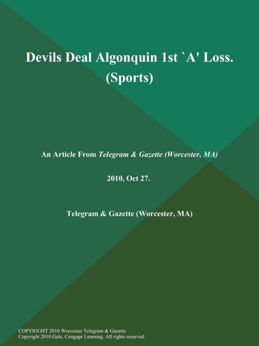Devils Deal Algonquin 1st `A' Loss (Sports)