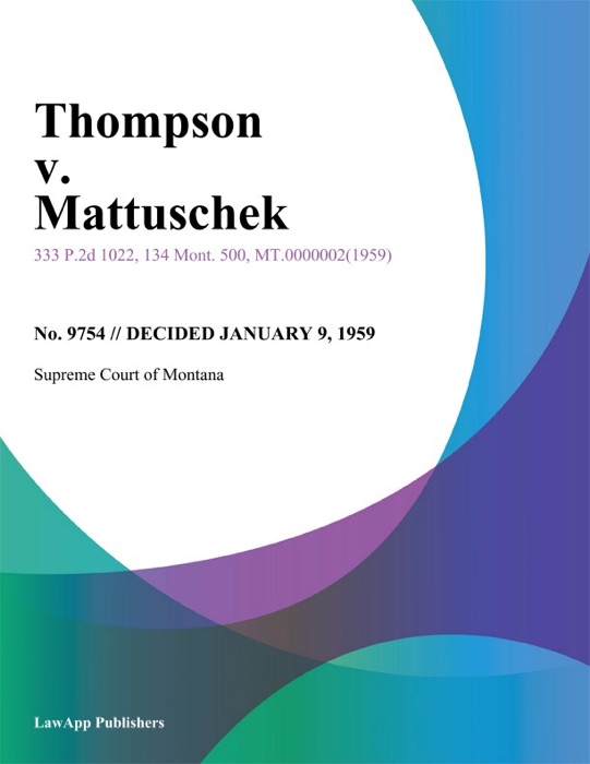 Thompson v. Mattuschek