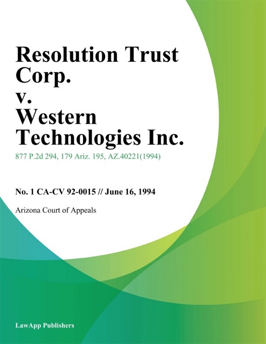 Resolution Trust Corp. V. Western Technologies Inc.