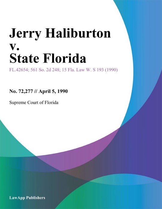 Jerry Haliburton v. State Florida
