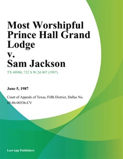 Most Worshipful Prince Hall Grand Lodge v. Sam Jackson by Court of Criminal Appeals of Texas