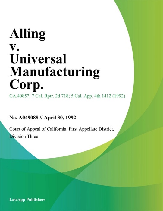 Alling V. Universal Manufacturing Corp.