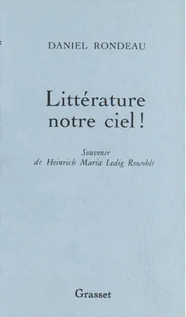 Read: Littérature Book notre ciel!