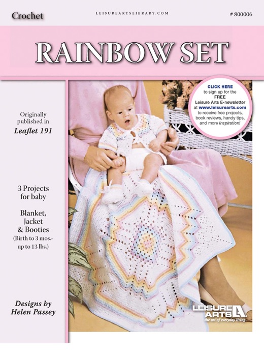 Rainbow Crochet Afghan, Jacket and Bootie Set ePattern