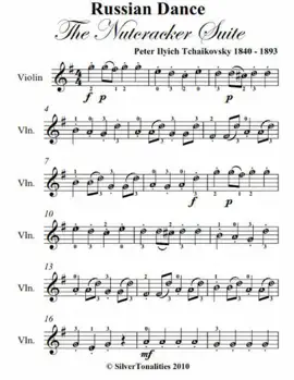 Russian Dance the Nutcracker Suite Easy Violin Sheet Music