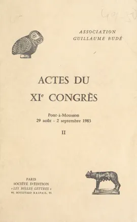 Read: Actes du XIe Congrès (2) : Book Pont-à-Mousson, 29 août-2 septembre 1983