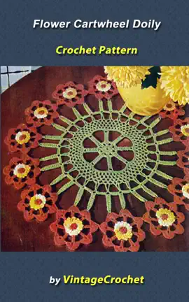 Flower Cartwheel Doily Vintage Crochet Pattern